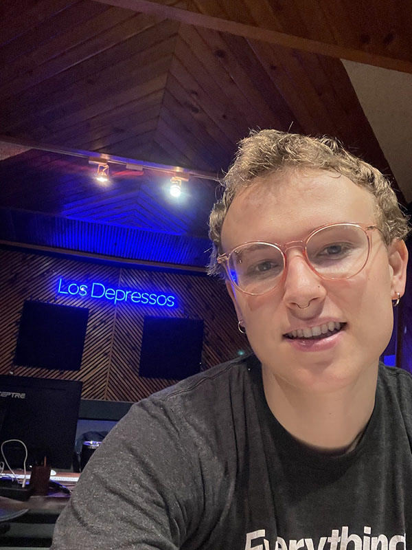 Iz in the control room